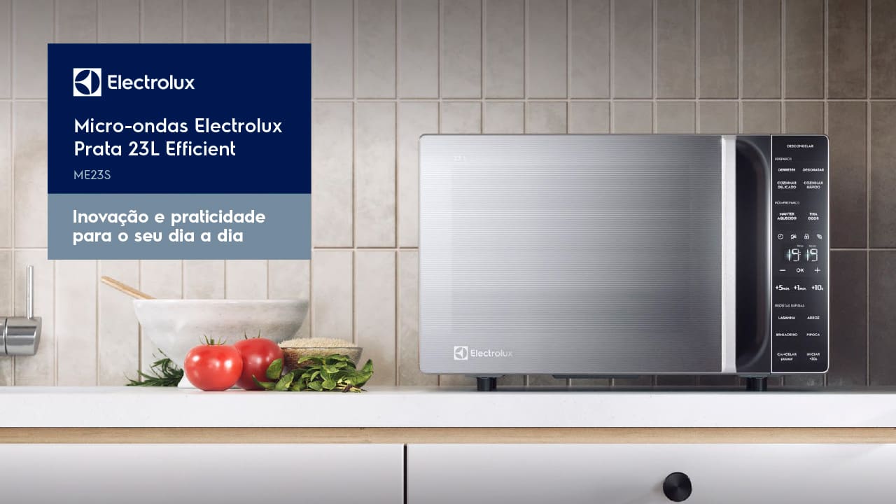 Forno de Micro ondas Electrolux Efficient ME23S Função Extra