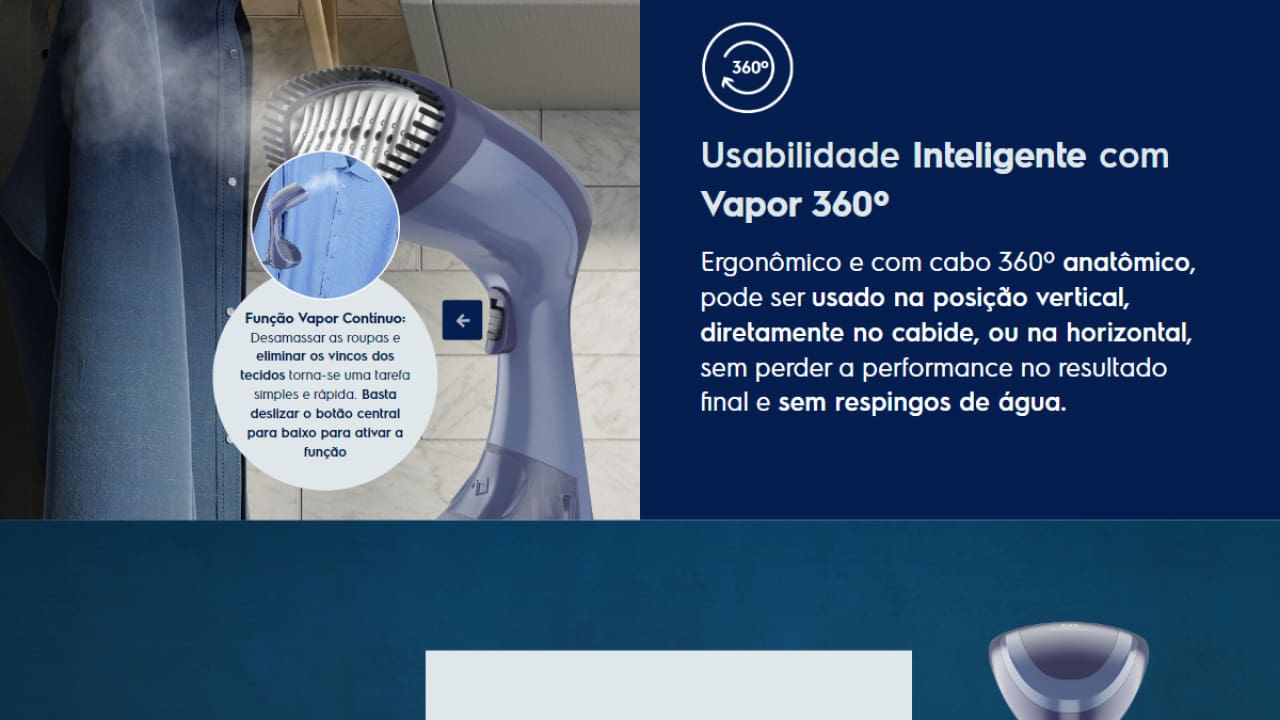 Vaporizador Passadeira De Roupas Port Til Electrolux Efficient Ponto