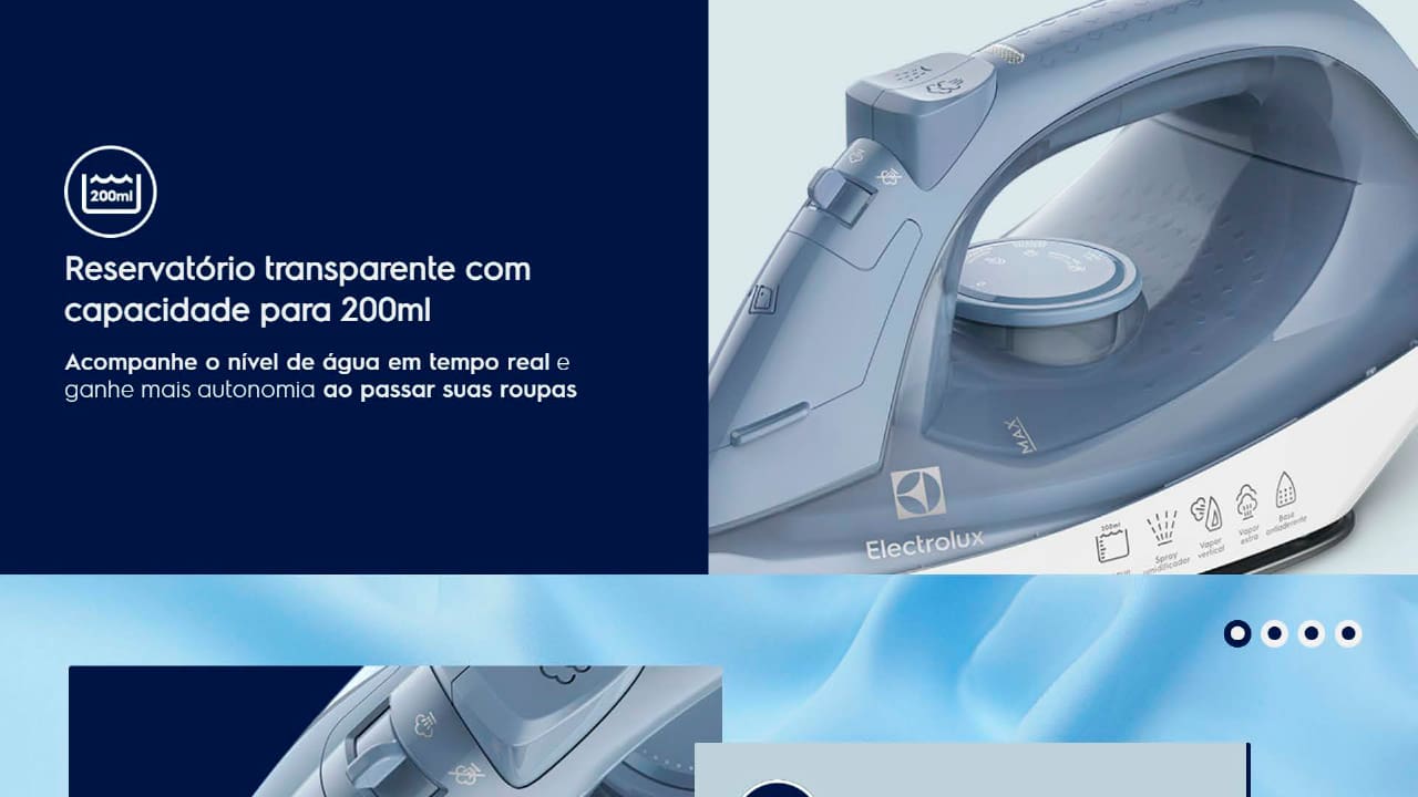 Ferro De Passar A Vapor Electrolux Efficient Esi Casas Bahia