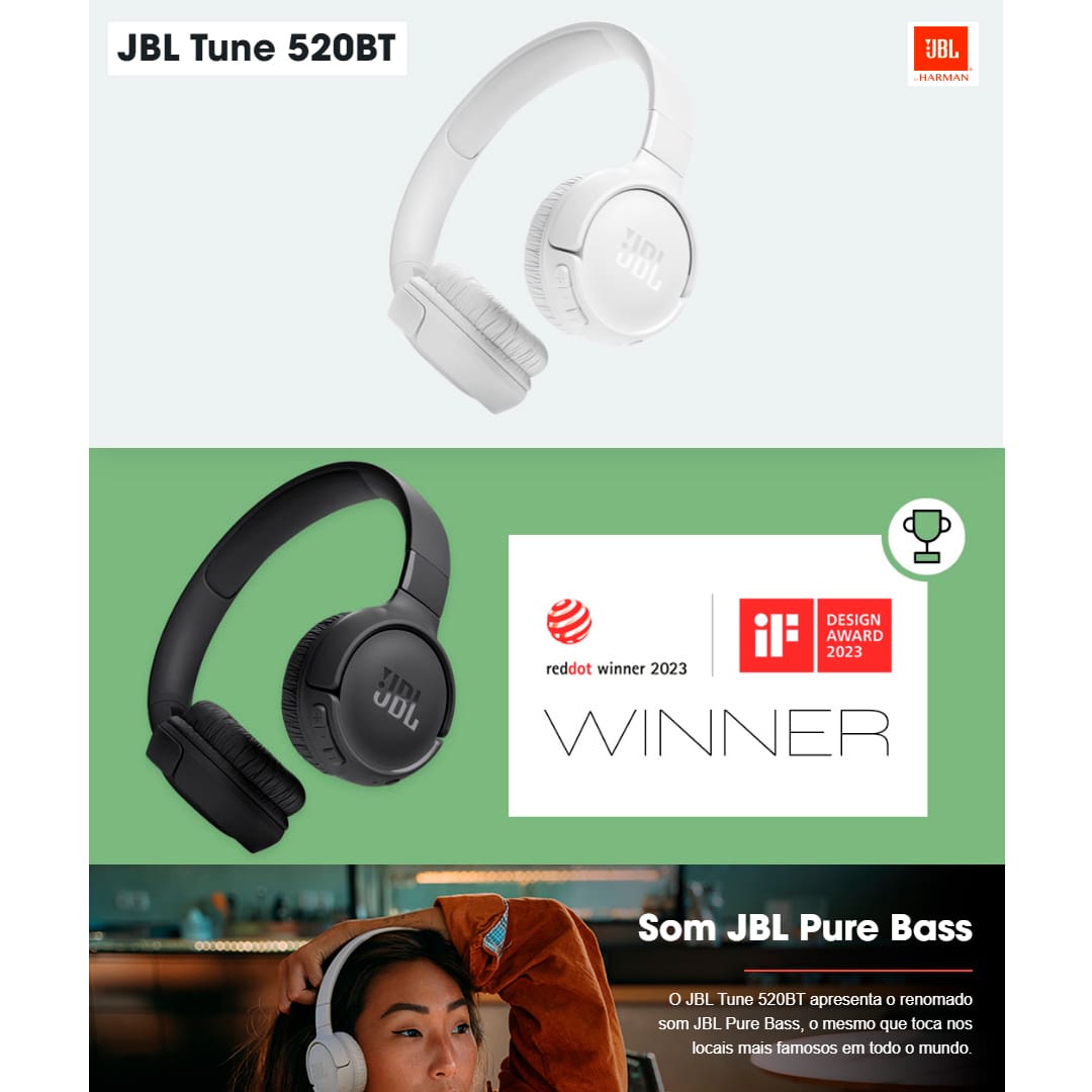 Headphone Jbl Tune Bt Branco Casas Bahia