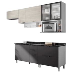 Cozinha Completa Bartira Rubi com 7 Portas e 5 Gavetas - 280cm de largura