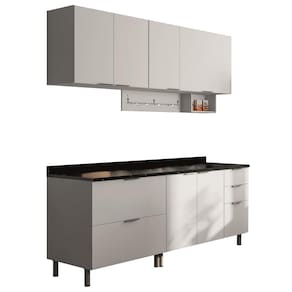 Cozinha Completa Bartira Rubi com 6 Portas, 5 Gavetas e 3 Prateleiras - 200cm de largura