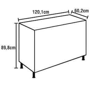 Cozinha Completa Bartira Rubi com 7 Portas e 5 Gavetas - 280cm de largura
