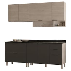 Cozinha Completa Bartira Rubi com 6 Portas, 5 Gavetas e 3 Prateleiras - 200cm de largura
