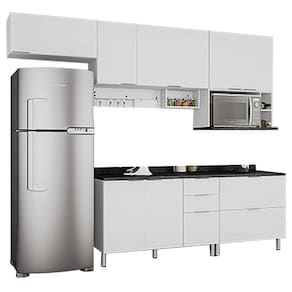 Cozinha Completa Bartira Rubi com 7 Portas e 5 Gavetas - 280cm de largura