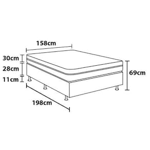 Base Box + Colchão Queen Size Herval Sense com Molas Ensacadas 69x158x198 cm - Bege
