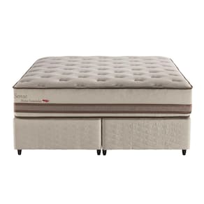 Base Box + Colchão Queen Size Herval Sense com Molas Ensacadas 69x158x198 cm - Bege