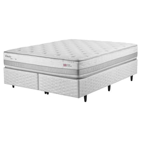 Base Box + Colchão Queen Size Herval Vitalle com Molas Maxpring 70x158x198 cm - Cinza