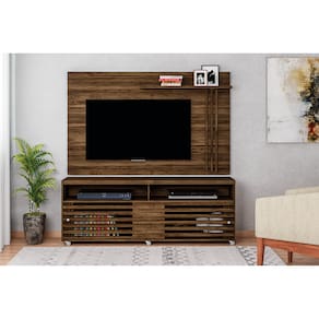 Rack Madetec Cross com 182cm de Largura + Painel Madetec Cross com 182cm de Largura, Ideal para TV de Até 65”