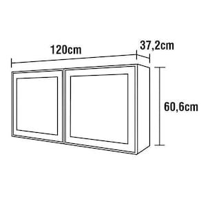 Cozinha Completa Bartira Linea com 6 Portas, 3 Gavetas, Portas de Vidro e Nicho - 260 cm de Largura