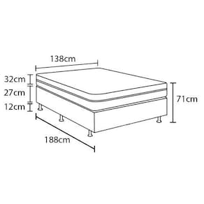 Cama Box Casal Castor Silver Star Air com Mola Pocket 71x138x188cm – Branco/Bege