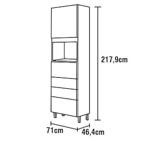 Cozinha Completa Bartira Amazonita com 8 Portas, 6 Prateleiras e 3 Gavetas - 271cm de largura