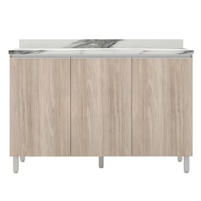 Cozinha Completa Bartira Amazonita com 9 Portas, 7 Prateleiras e 4 Gavetas - 271cm de largura - Carvalho
