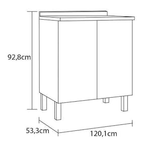 Cozinha Compacta Bartira Jaspe com 6 Portas, 3 Gavetas e 6 Prateleiras - 260,4cm de largura
