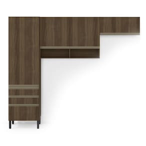 Cozinha Compacta Bartira Jaspe com 6 Portas, 3 Gavetas e 6 Prateleiras - 260,4cm de largura