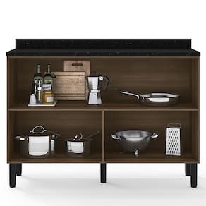 Cozinha Compacta Bartira Jaspe com 6 Portas, 3 Gavetas e 6 Prateleiras - 260,4cm de largura