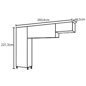 Cozinha Compacta Bartira Jaspe com 6 Portas, 3 Gavetas e 6 Prateleiras - 260,4cm de largura
