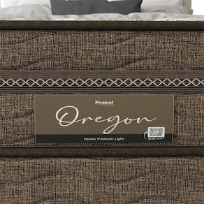 Cama Box Queen Size Probel Óregon com Euro Pillow e Molas Prolastic 62x158x198 cm - Bege/Marrom