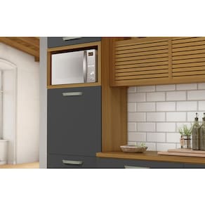 Cozinha Compacta Nesher Princesa com 5 Portas 5 Gavetas e 11 Prateleiras - 264cm de largura