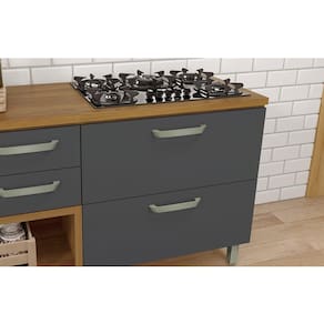 Cozinha Compacta Nesher Princesa com 4 Portas 3 Gavetas e 7 Prateleiras - 200cm de largura
