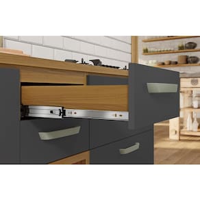 Cozinha Compacta Nesher Princesa com 4 Portas 3 Gavetas e 7 Prateleiras - 200cm de largura