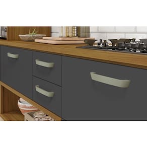 Cozinha Compacta Nesher Princesa com 4 Portas 3 Gavetas e 7 Prateleiras - 200cm de largura