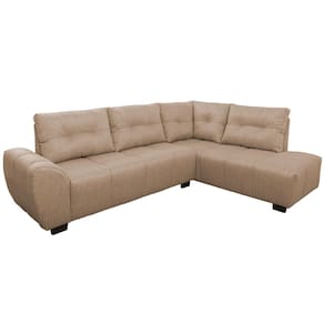 Sofá de Canto 6 Lugares Hellen Lugano com Revestimento em Tecido Jacquard e 205/190 cm de Larguras