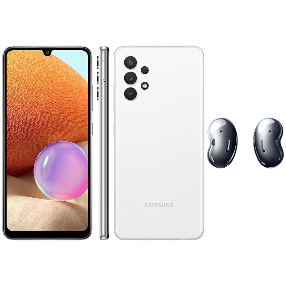 Smartphone Samsung Galaxy A32 Branco 128GB + Fone de Ouvido Samsung Galaxy  Buds Live - Preto