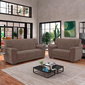 Sofá 3 e 2 Lugares Luizzi Roma II com Revestimento em Veludo
