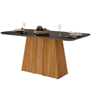 Mesa de Jantar Retangular DJ Móveis Raquel Plus com 6 Cadeiras Revestidas em Suede e Veludo