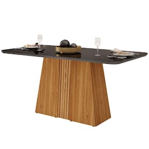 Mesa de Jantar Retangular DJ Móveis Raquel Plus com 6 Cadeiras Revestidas em Suede e Veludo