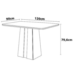 Mesa de Jantar Retangular DJ Móveis Raquel Plus com 4 Cadeiras Revestidas em Suede e Veludo