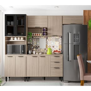 Cozinha Completa Demóbile Firenze com 10 Portas, 2 Gavetas e 7 Prateleiras - 259,5cm de largura