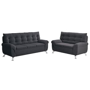 Sofá 3 e 2 Lugares Linoforte Arezzo Revestido em Tecido Suede com Larguras de 202cm e 152cm