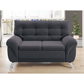 Sofá 3 e 2 Lugares Linoforte Arezzo Revestido em Tecido Suede com Larguras de 202cm e 152cm