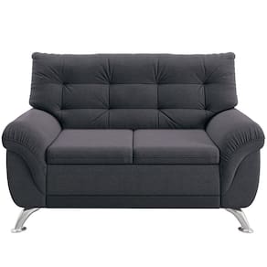 Sofá 3 e 2 Lugares Linoforte Arezzo Revestido em Tecido Suede com Larguras de 202cm e 152cm
