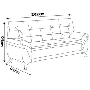 Sofá 3 e 2 Lugares Linoforte Arezzo Revestido em Tecido Suede com Larguras de 202cm e 152cm
