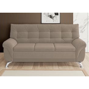 Sofá 3 e 2 Lugares Linoforte Arezzo Revestido em Tecido Suede com Larguras de 202cm e 152cm