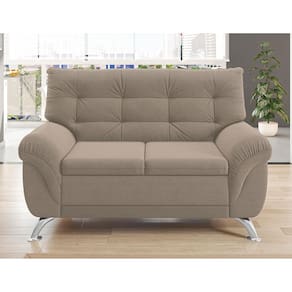 Sofá 3 e 2 Lugares Linoforte Arezzo Revestido em Tecido Suede com Larguras de 202cm e 152cm