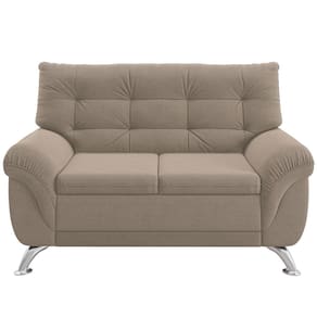 Sofá 3 e 2 Lugares Linoforte Arezzo Revestido em Tecido Suede com Larguras de 202cm e 152cm