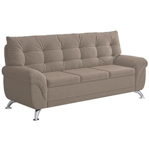 Sofá 3 e 2 Lugares Linoforte Arezzo Revestido em Tecido Suede com Larguras de 202cm e 152cm