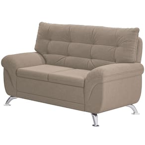 Sofá 3 e 2 Lugares Linoforte Arezzo Revestido em Tecido Suede com Larguras de 202cm e 152cm