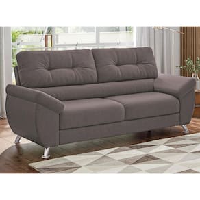 Sofa 3 e 2 Lugares Linoforte Bahamas Revestido em Tecido Suede Risque 200cm  e 150cm de