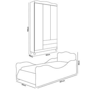 Conjunto Quarto Infantil Móveis Estrela Fast Car com Cama e Guarda-Roupa