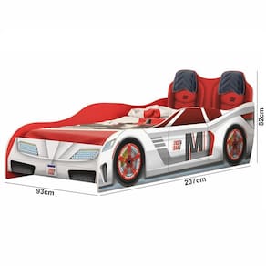 Conjunto Quarto Infantil Móveis Estrela Fast Car com Cama e Guarda-Roupa