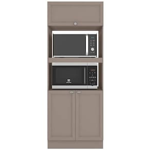 Cozinha Completa Poliman Unna com 9 Portas, 2 Gavetas e 3 Prateleiras - 270cm de largura - Fumê