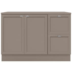 Cozinha Completa Poliman Unna com 12 Portas, 2 Gavetas, 7 Prateleiras e Cristaleira - 270cm de largura - Fumê
