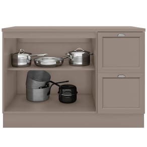 Cozinha Completa Poliman Unna com 12 Portas, 2 Gavetas, 7 Prateleiras e Cristaleira - 270cm de largura - Fumê
