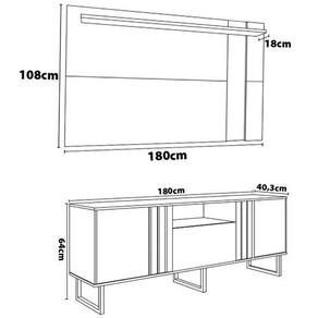 Rack Colibri Juruá com Painel Extensível Leme para TV de até 70"