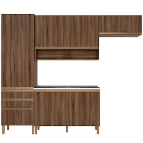 Cozinha Compacta Bartira Jaspe com 1 Pia, 6 Portas, 3 Gavetas e 6 Prateleiras - 260,4 cm de Largura